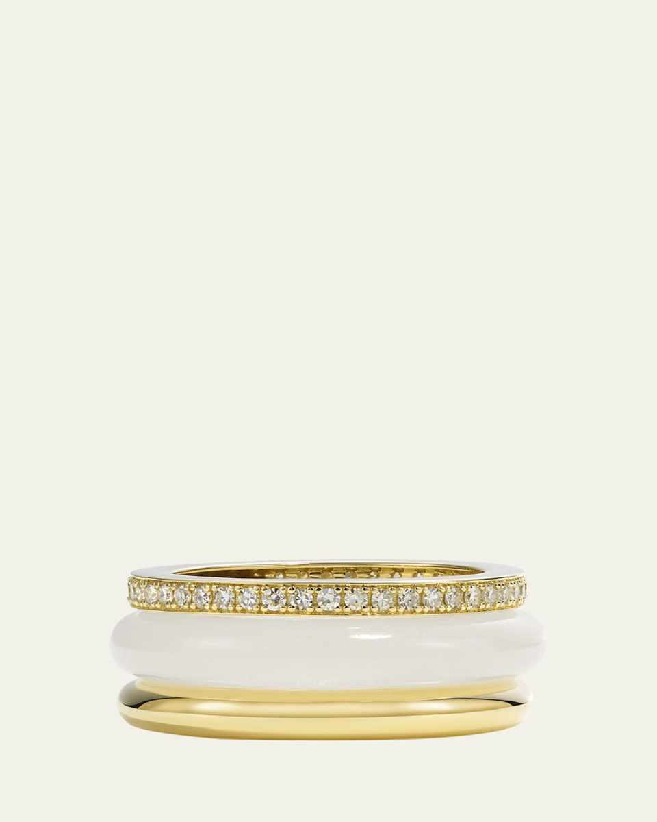 Slim Ring Stack, White Jasper